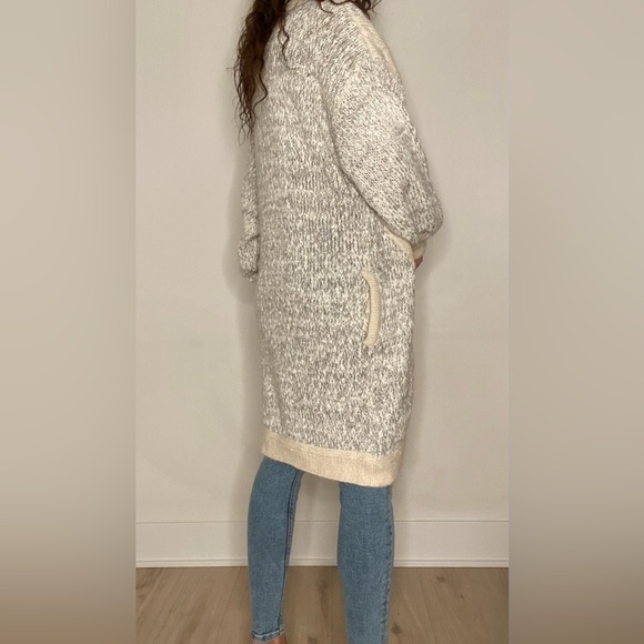 Amazing vintage mohair blend slouchy warm neutral cream coloured open cardigan - Picture 1 of 13